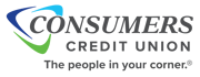 Consumers Credit Union Rewards Checking — official brand mark for 5.00% APY high-yield savings account