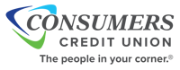 Consumers Credit Union Rewards Checking — official brand mark for 5.00% APY high-yield savings account