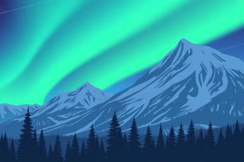 Alaska landscape illustration