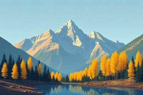 Colorado landscape illustration