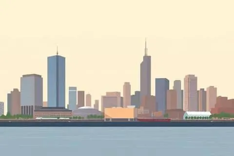Detroit, MI skyline illustration