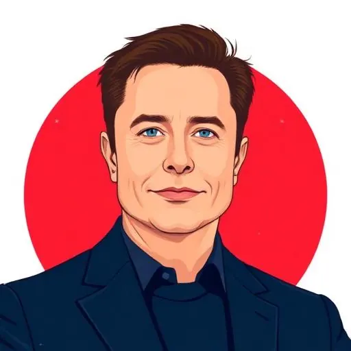 Elon Musk — The Disruptor illustrated portrait
