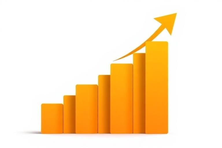 Rising bar chart with upward arrow representing credit score growth
