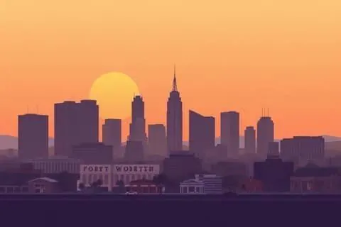 Fort Worth, TX skyline illustration