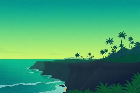 Hawaii landscape illustration