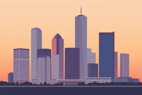 Houston, TX skyline illustration