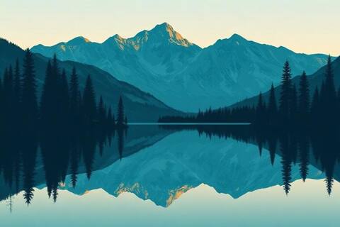 Idaho landscape illustration