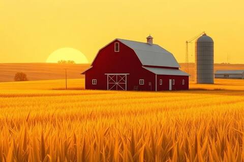 Indiana landscape illustration