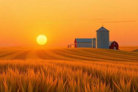 Iowa landscape illustration