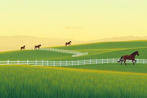 Kentucky landscape illustration