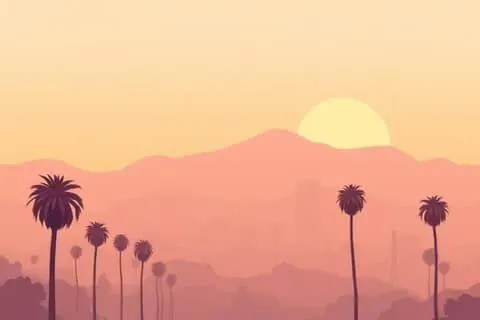 Los Angeles, CA skyline illustration