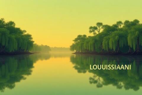 Louisiana landscape illustration