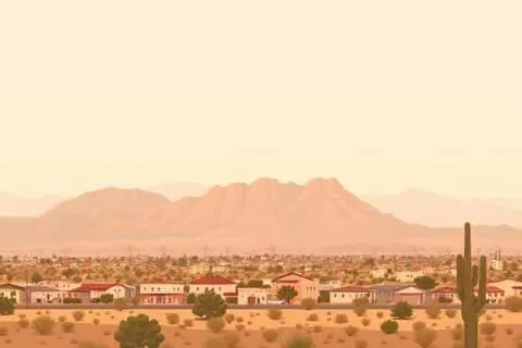Mesa, AZ skyline illustration
