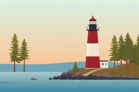 Michigan landscape illustration