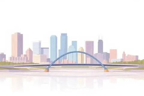 Minneapolis, MN skyline illustration