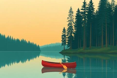 Minnesota landscape illustration