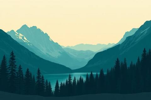 Montana landscape illustration