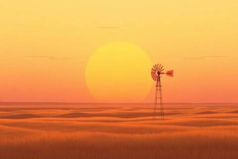 Nebraska landscape illustration
