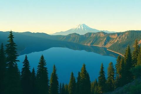 Oregon landscape illustration