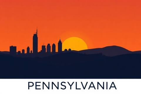 Pennsylvania landscape illustration