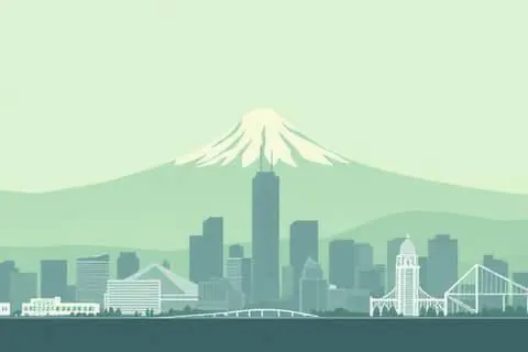 Portland, OR skyline illustration