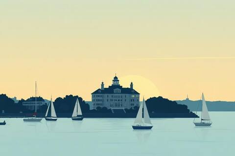 Rhode Island landscape illustration