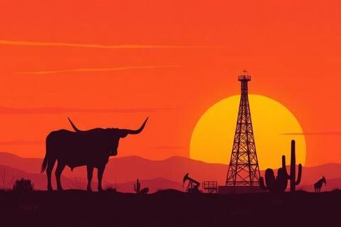 Texas landscape illustration