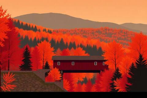 Vermont landscape illustration