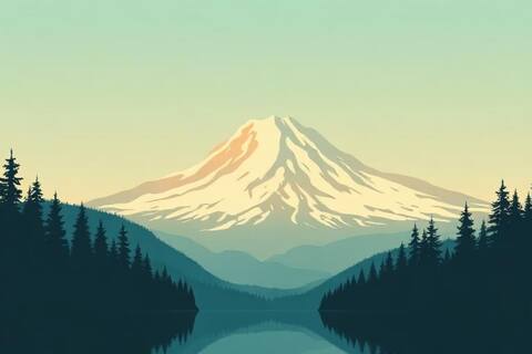 Washington landscape illustration