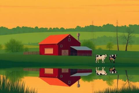 Wisconsin landscape illustration